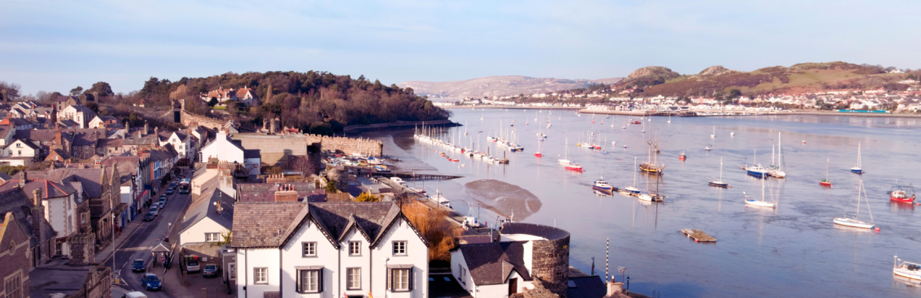 Conwy town and river