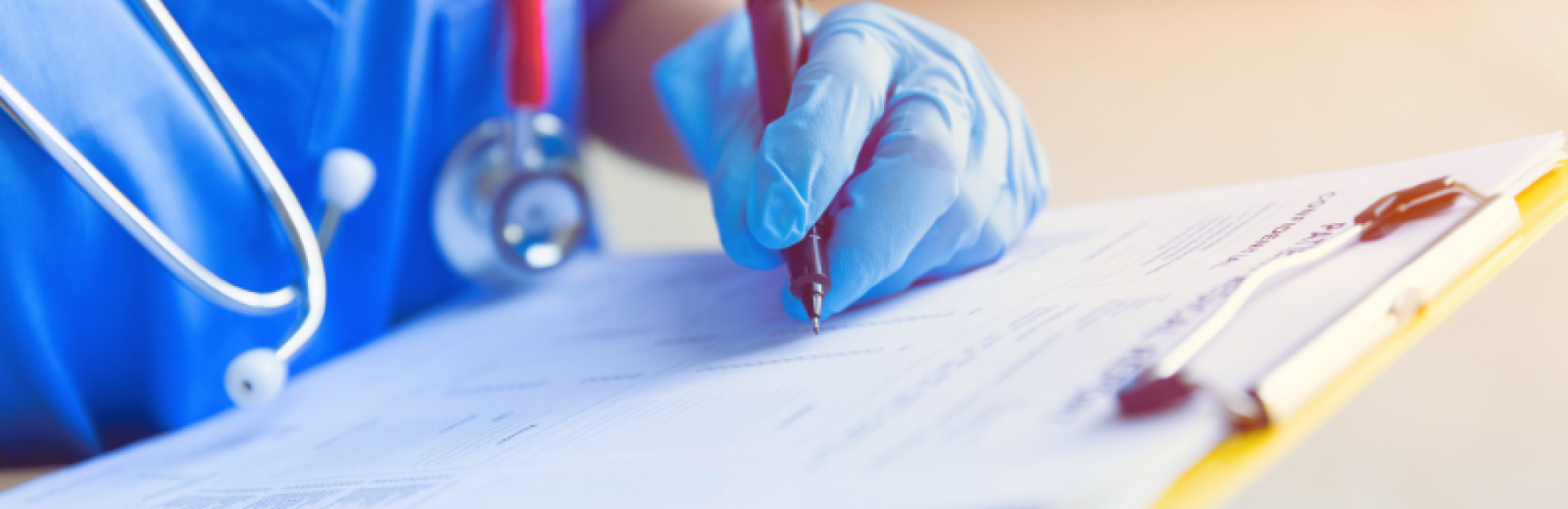 a doctor with a clipboard