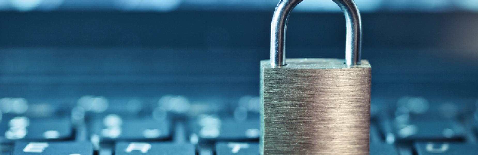 Padlock resting on a keyboard