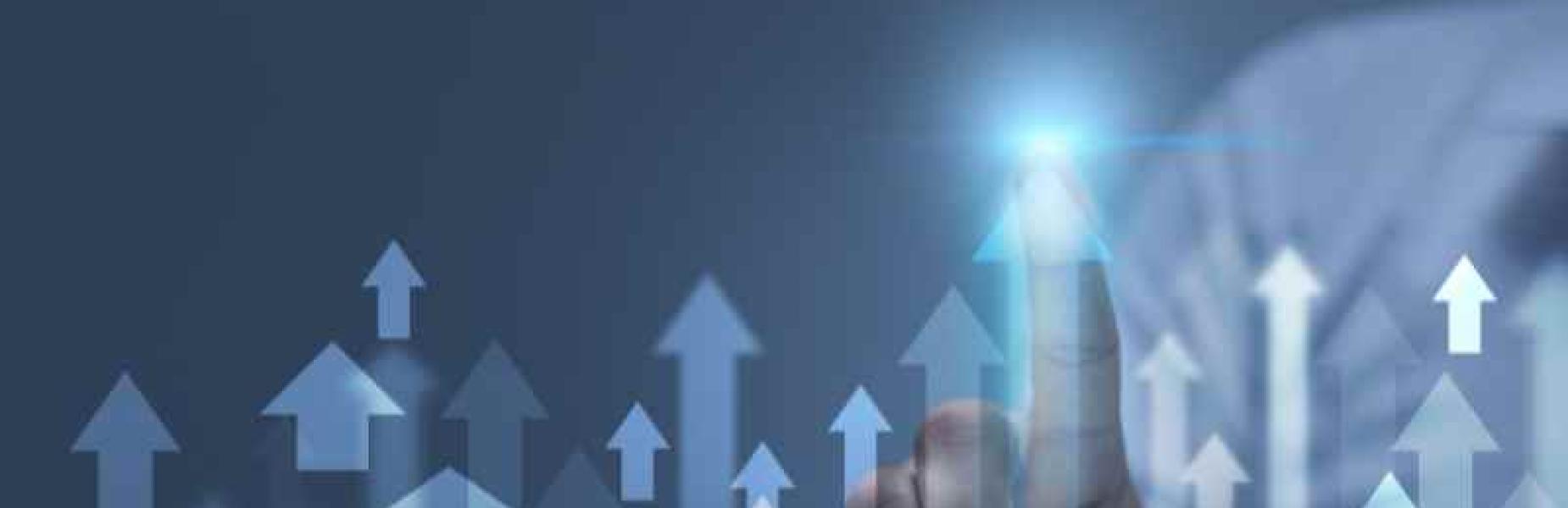 Image of arrows and light pointing upwards
