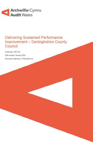 Front cover image of Denbighshire County Council – Delivering Sustained Performance Improvement 