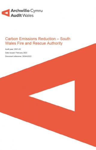 Front cover of South Wales Fire and Rescue Authority – Carbon Emissions Reduction